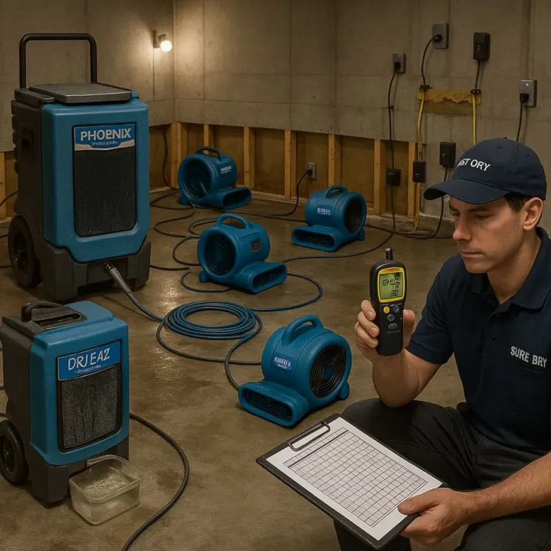 Structural Drying and Dehumidification process in Archer County, TX